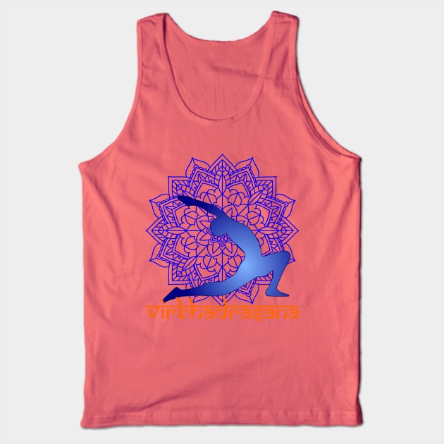 Virbhadrasna Yoga Pose Tank Top by Geoji 